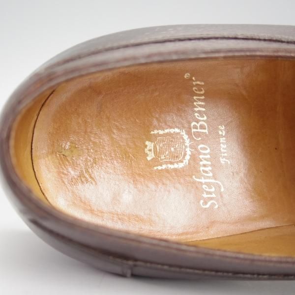 極上★(伊)ステファノベーメル SIZE 41.5【定価￥226,800-★Uチップ/濃茶】グレインレザー/メンズ/Stefano Bemer★h521