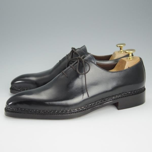 未使用★(スペイン製)MEERMIN/メルミン SIZE 7.5【ノルベジェーゼ製法★ホールカット/黒/20037】カーフ/メンズ★h523