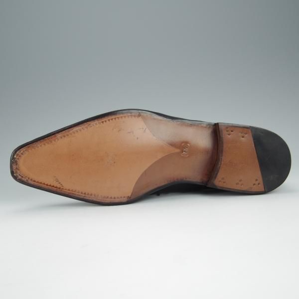 未使用★(スペイン製)MEERMIN/メルミン SIZE 7.5【ノルベジェーゼ製法★ホールカット/黒/20037】カーフ/メンズ★h523