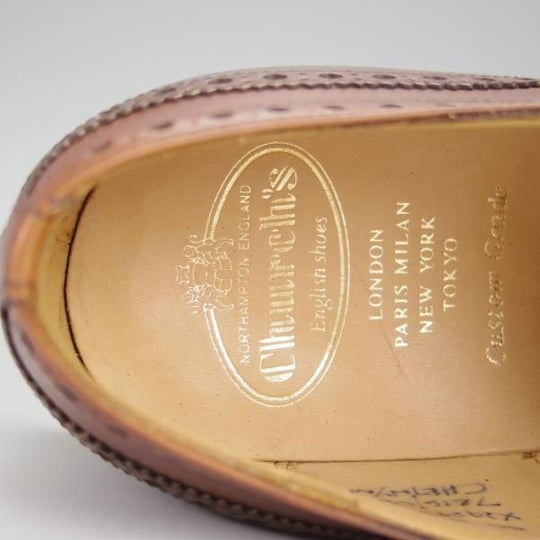 未使用★チャーチ 85G/UK8.5【定価￥136,400-★チェットウィンド/CHETWYND】173ラスト/フルブローグ/カーフ/WALNUT/茶/Church's★h525