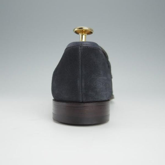 極美品★クロケット&ジョーンズ 6E【★コインローファー/TEIGN/341ラスト】スエード/紺/メンズ/Crockett&Jones★h526