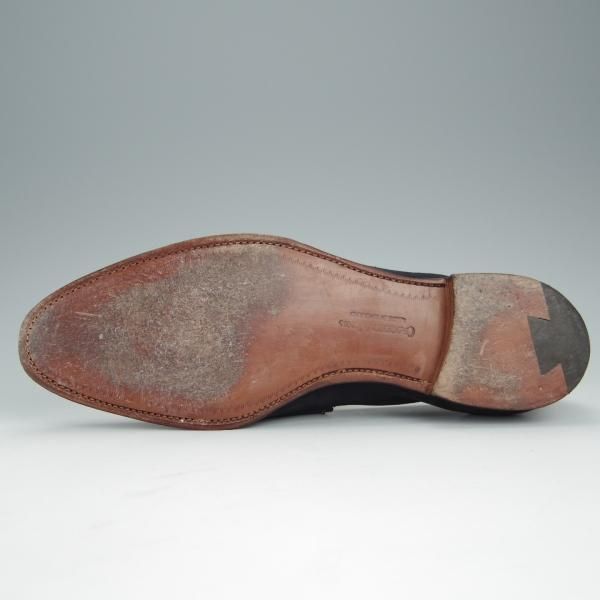 極美品★クロケット&ジョーンズ 6E【★コインローファー/TEIGN/341ラスト】スエード/紺/メンズ/Crockett&Jones★h526