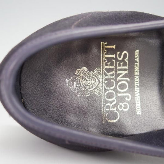 極美品★クロケット&ジョーンズ 6E【★コインローファー/TEIGN/341ラスト】スエード/紺/メンズ/Crockett&Jones★h526