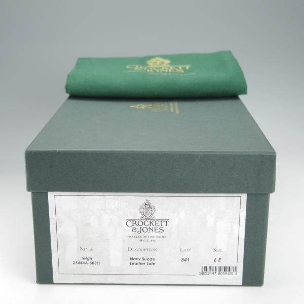 極美品★クロケット&ジョーンズ 6E【★コインローファー/TEIGN/341ラスト】スエード/紺/メンズ/Crockett&Jones★h526