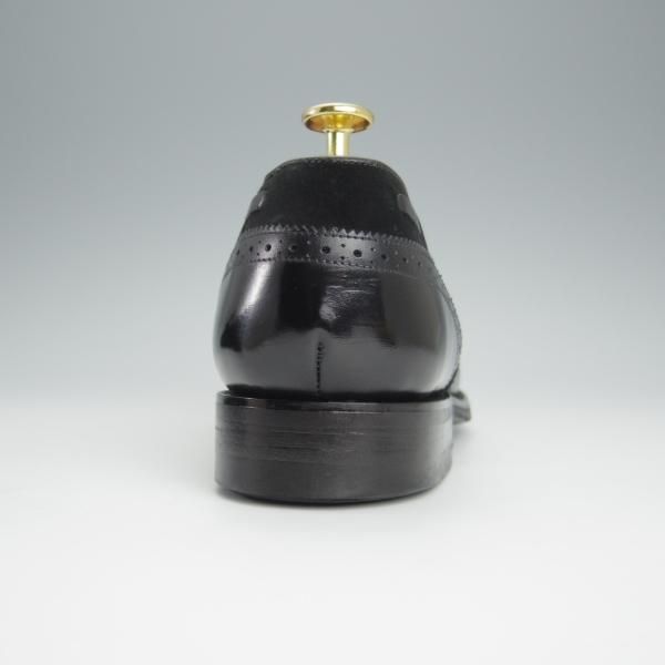 極上★(英)BARKER/バーカー 8.5D【ダイナイトソール仕様★タッセルローファー/スエード×カーフ】黒/メンズ★h529