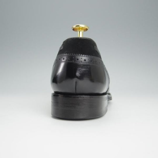 極上★(英)BARKER/バーカー 8.5D【ダイナイトソール仕様★タッセルローファー/スエード×カーフ】黒/メンズ★h529