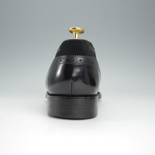 極上★(英)BARKER/バーカー 8.5D【ダイナイトソール仕様★タッセルローファー/スエード×カーフ】黒/メンズ★h529