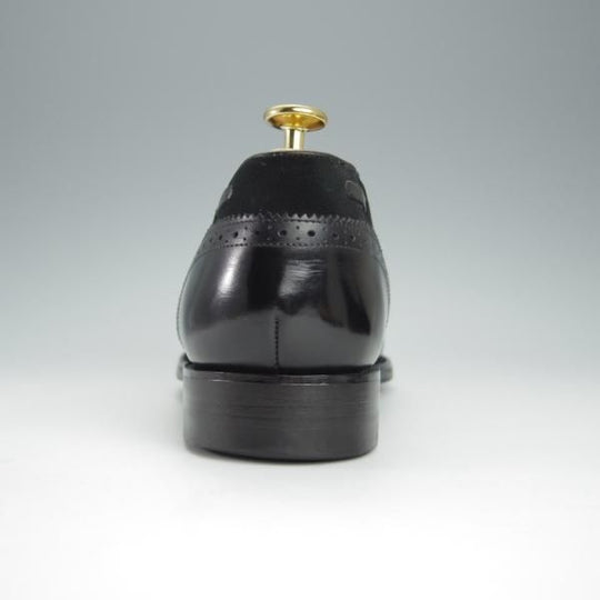 極上★(英)BARKER/バーカー 8.5D【ダイナイトソール仕様★タッセルローファー/スエード×カーフ】黒/メンズ★h529