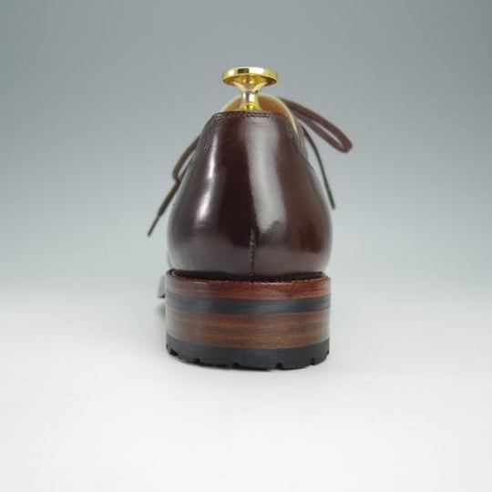 極美品★(伊)F.LLIジャコメッティ SIZE 39【★ハンドソーンウェルテッド製法/FG318】Uチップ/カーフ/濃茶×薄茶/Giacometti★h532