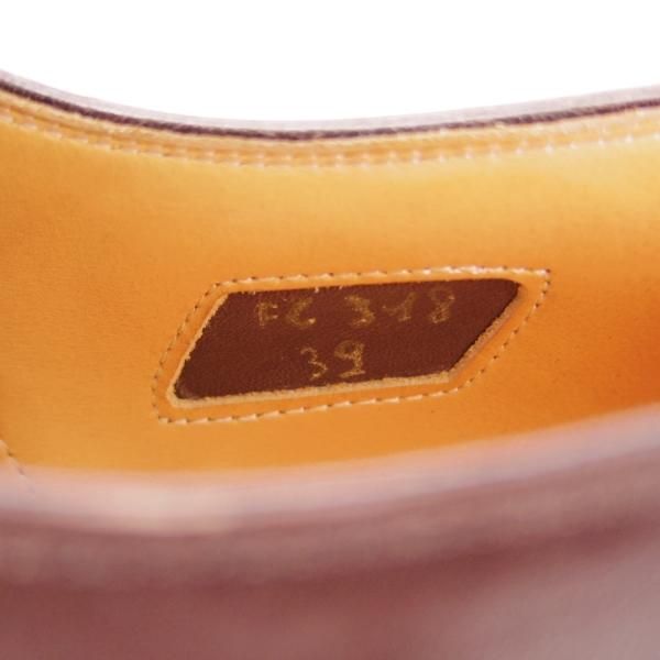 極美品★(伊)F.LLIジャコメッティ SIZE 39【★ハンドソーンウェルテッド製法/FG318】Uチップ/カーフ/濃茶×薄茶/Giacometti★h532