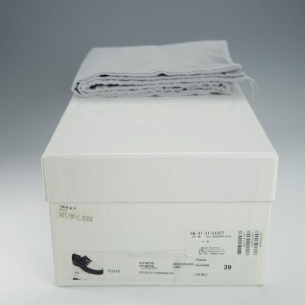 極美品★(伊)F.LLIジャコメッティ SIZE 39【★ハンドソーンウェルテッド製法/FG318】Uチップ/カーフ/濃茶×薄茶/Giacometti★h532