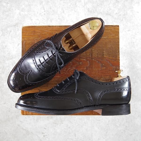 極美品★チャーチ 70F/UK7【定価￥136,400-★チェットウィンド/CHETWYND】173ラスト/フルブローグ/カーフ/黒/メンズ/Church's★h542