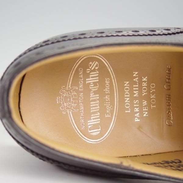 極美品★チャーチ 70F/UK7【定価￥136,400-★チェットウィンド/CHETWYND】173ラスト/フルブローグ/カーフ/黒/メンズ/Church's★h542