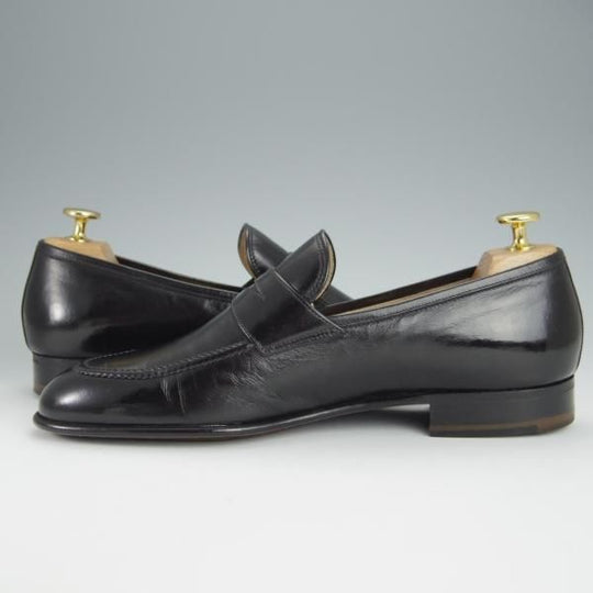 未使用★(伊)タニノクリスチー SIZE 7.5【デッドストック品★カンガルー革/SPAGNOLO/コインローファー】黒/メンズ/TANINO CRISCI★h551