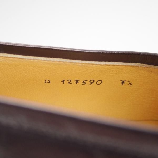 未使用★(伊)タニノクリスチー SIZE 7.5【デッドストック品★カンガルー革/SPAGNOLO/コインローファー】黒/メンズ/TANINO CRISCI★h551