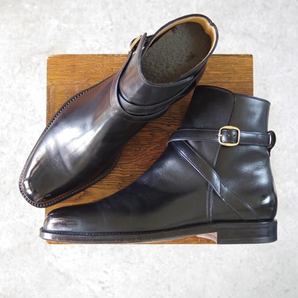 極美品★(伊)タニノクリスチー SIZE 6.5【定価￥210,000-★ブラックラピド製法/ジョッパーブーツ】FLASOTTO/黒/TANINO CRISCI★h552