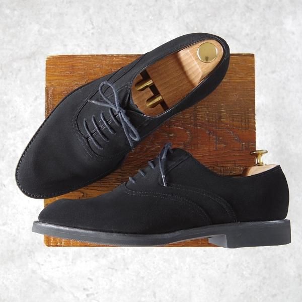 極美品★ジョンロブ 8EE【★ALBANY/アルバニー/9501ラスト】オックスフォードシューズ/プレーントゥ/スエード/黒/メンズ/JOHN LOBB★h553