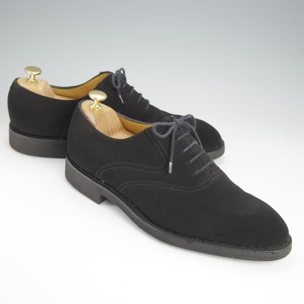 極美品★ジョンロブ 8EE【★ALBANY/アルバニー/9501ラスト】オックスフォードシューズ/プレーントゥ/スエード/黒/メンズ/JOHN LOBB★h553