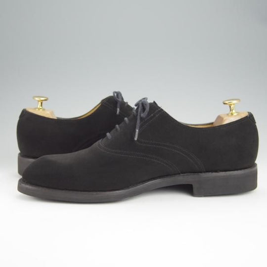 極美品★ジョンロブ 8EE【★ALBANY/アルバニー/9501ラスト】オックスフォードシューズ/プレーントゥ/スエード/黒/メンズ/JOHN LOBB★h553