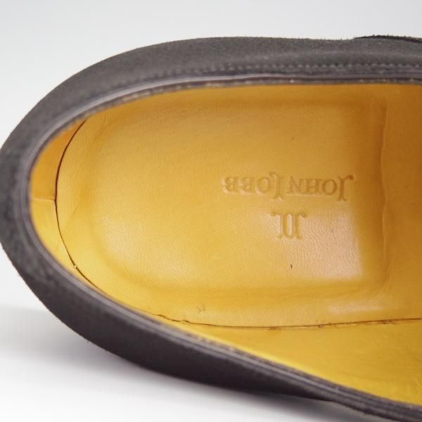 極美品★ジョンロブ 8EE【★ALBANY/アルバニー/9501ラスト】オックスフォードシューズ/プレーントゥ/スエード/黒/メンズ/JOHN LOBB★h553