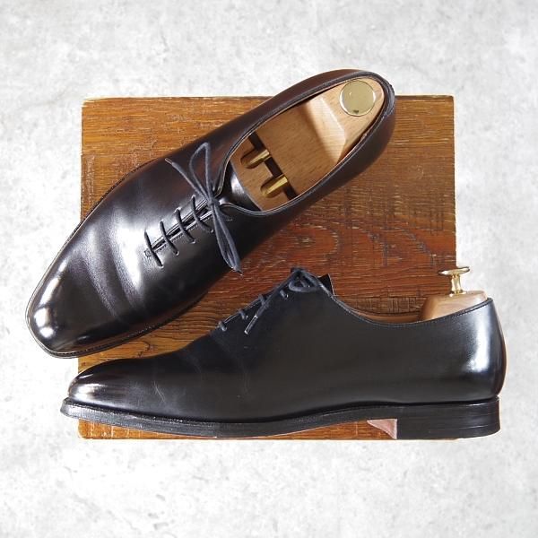 美品★クロケット&ジョーンズ 8E【★ホールカット/MAYFAIR】メイフェア/カーフ/黒/メンズ/Crockett&Jones★h554