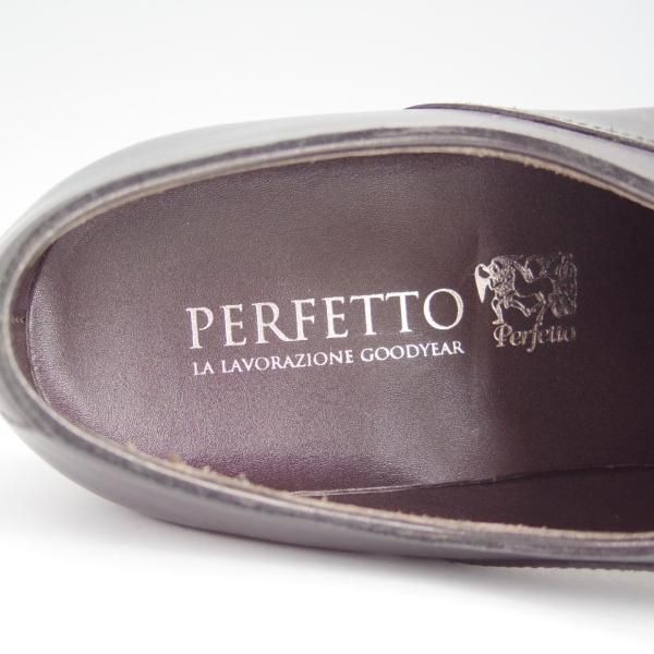 未使用★Perfetto/ペルフェット SIZE 8【グッドイヤーウェルテッド製法★ストレートチップ/9901S】カーフ/黒/メンズ★h559