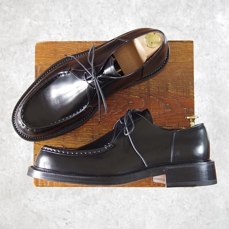 新品★(伊)PREMIATA/プレミアータ SIZE 6【ブラックラピド製法★Uチップ/TRAPPEUR】カーフ/NERO/黒/メンズ★h562