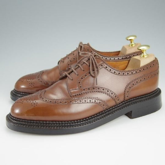 ★J.M.ウェストン 7D【現行定価￥220,000-★590/トリプルソールダービー】旧ロゴ/22ラスト/フルブローグ/タン/茶/Weston/ウエストン★h563