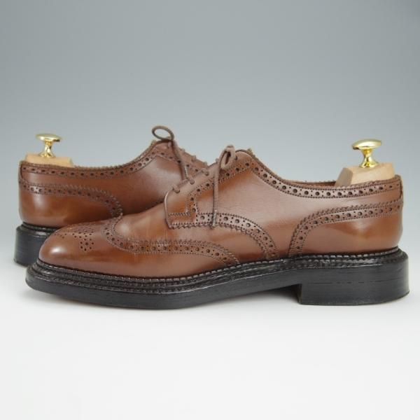 ★J.M.ウェストン 7D【現行定価￥220,000-★590/トリプルソールダービー】旧ロゴ/22ラスト/フルブローグ/タン/茶/Weston/ウエストン★h563
