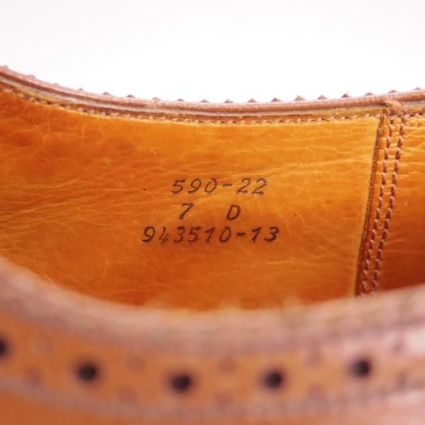 ★J.M.ウェストン 7D【現行定価￥220,000-★590/トリプルソールダービー】旧ロゴ/22ラスト/フルブローグ/タン/茶/Weston/ウエストン★h563
