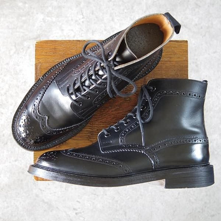 極上★トリッカーズ SIZE 7.5【現行定価￥96,800-★MALTON/モールトン】M2508/カントリーブーツ/カーフ/黒/メンズ/Tricker's★h575