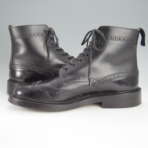 極上★トリッカーズ SIZE 7.5【現行定価￥96,800-★MALTON/モールトン】M2508/カントリーブーツ/カーフ/黒/メンズ/Tricker's★h575