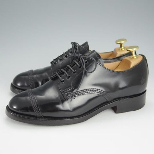 極上★(英)SANDERS/サンダース(レディース) SIZE 4【定価￥52,800-★ミリタリーコレクション同系/9697B】ストレートチップ/黒★h578