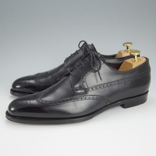 美品★クロケット&ジョーンズ 7.5E【ハンドグレードライン★FOXTON/フルブローグ】カーフ/黒/メンズ/Crockett&Jones★h580