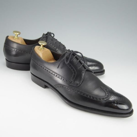 美品★クロケット&ジョーンズ 7.5E【ハンドグレードライン★FOXTON/フルブローグ】カーフ/黒/メンズ/Crockett&Jones★h580