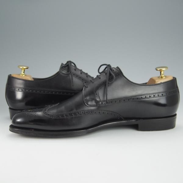 美品★クロケット&ジョーンズ 7.5E【ハンドグレードライン★FOXTON/フルブローグ】カーフ/黒/メンズ/Crockett&Jones★h580