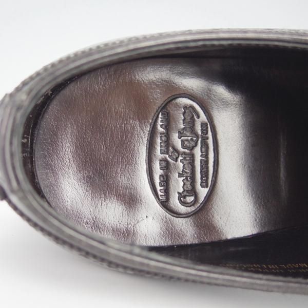 美品★クロケット&ジョーンズ 7.5E【ハンドグレードライン★FOXTON/フルブローグ】カーフ/黒/メンズ/Crockett&Jones★h580