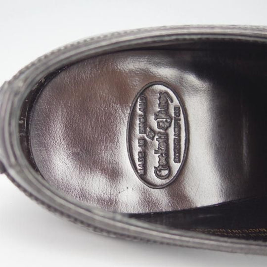 美品★クロケット&ジョーンズ 7.5E【ハンドグレードライン★FOXTON/フルブローグ】カーフ/黒/メンズ/Crockett&Jones★h580