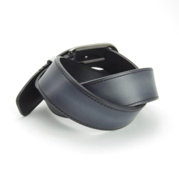 美品★(仏)ベルルッティ 30インチ/75cm【高額★レザー/ベルト/紺】本革/メンズ/ビジネス/Berluti★h590