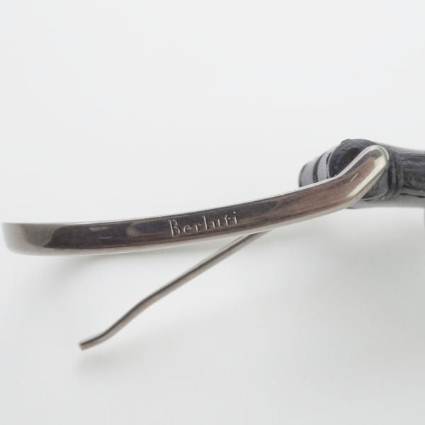 美品★(仏)ベルルッティ 30インチ/75cm【高額★レザー/ベルト/紺】本革/メンズ/ビジネス/Berluti★h590