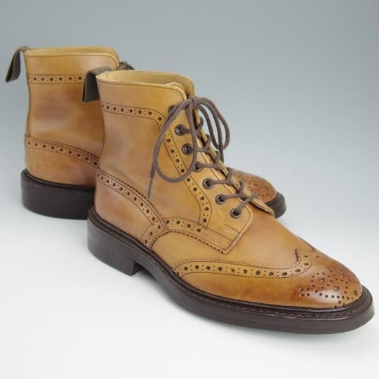 美品★トリッカーズ SIZE 7.5【現行定価￥96,800-★ダイナイトソール/MALTON/モールトン】1001/Burnished/カーフ/薄茶/Tricker's★h592