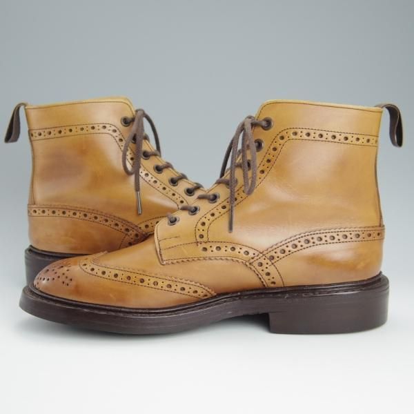 美品★トリッカーズ SIZE 7.5【現行定価￥96,800-★ダイナイトソール/MALTON/モールトン】1001/Burnished/カーフ/薄茶/Tricker's★h592