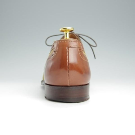 ★クロケット&ジョーンズ 8E【マスターロイド★THAME/ハンドグレード】コンビ/カーフ×キャンバス/茶×薄緑/メンズ/Crockett&Jones★h596