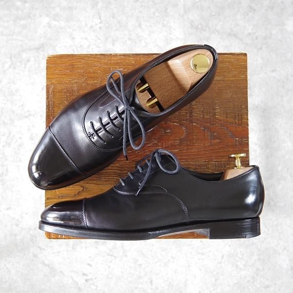 極上★エドワードグリーン UK6程度/6.5C【定価￥174,900-★チェルシー/CHELSEA/202ラスト】ストレートチップ/黒/EDWARD GREEN★h597