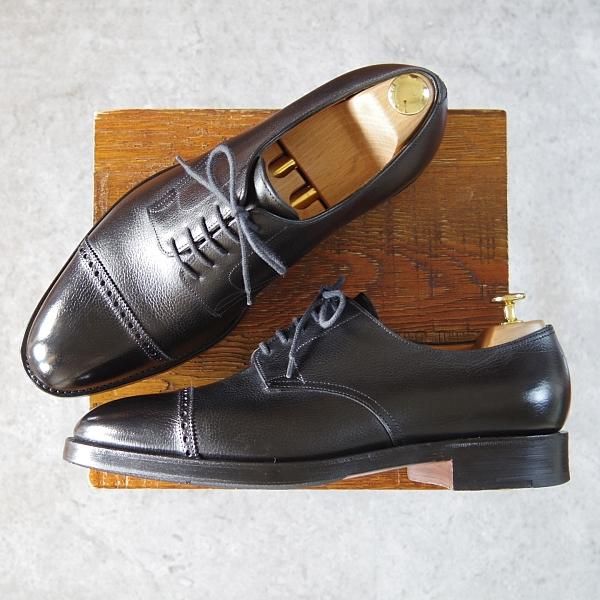 極上★ジョンロブ 8.5EE【貴重★8695ラスト/(水牛革)バッファローレザー】RUSSEL/ラッセル/パンチドキャップトゥ/黒/JOHN LOBB★h601