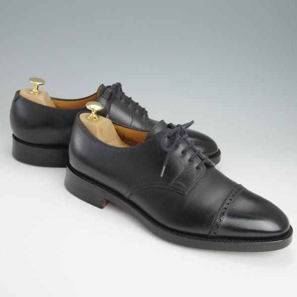 極上★ジョンロブ 8.5EE【貴重★8695ラスト/(水牛革)バッファローレザー】RUSSEL/ラッセル/パンチドキャップトゥ/黒/JOHN LOBB★h601