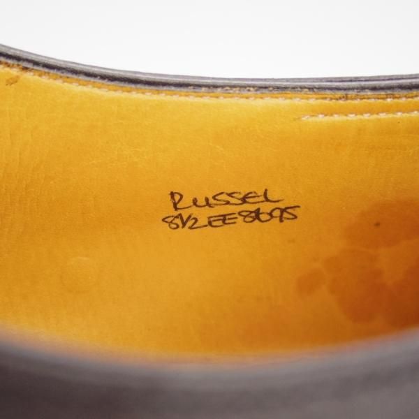 極上★ジョンロブ 8.5EE【貴重★8695ラスト/(水牛革)バッファローレザー】RUSSEL/ラッセル/パンチドキャップトゥ/黒/JOHN LOBB★h601