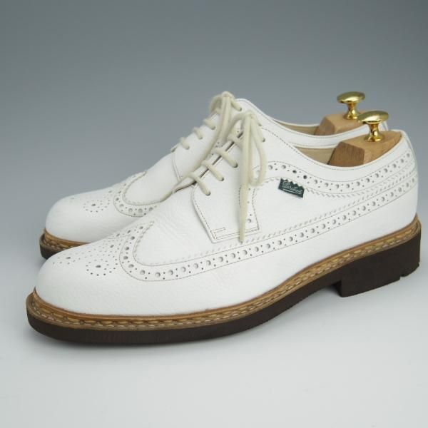 ★パラブーツ SIZE 7.5【貴重★ユナイテッドアローズ別注/Sevrier】ロングウイング/TEXソール/シボ革/白/UNITED ARROWS/Paraboot★h604