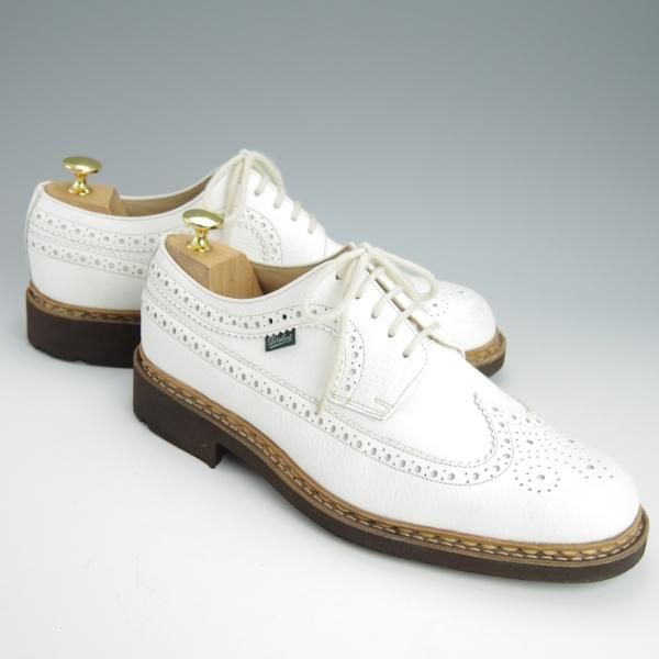 ★パラブーツ SIZE 7.5【貴重★ユナイテッドアローズ別注/Sevrier】ロングウイング/TEXソール/シボ革/白/UNITED ARROWS/Paraboot★h604