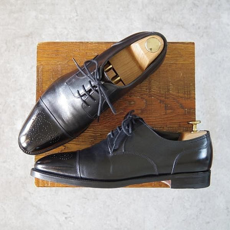 極上★ジョンロブ 6E【★WREN/7000ラスト】ダービーシューズ/セミブローグ/カーフ/黒/メンズ/JOHN LOBB★h609